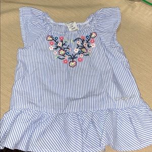 Bebe baby girls 24 months floral striped shirt